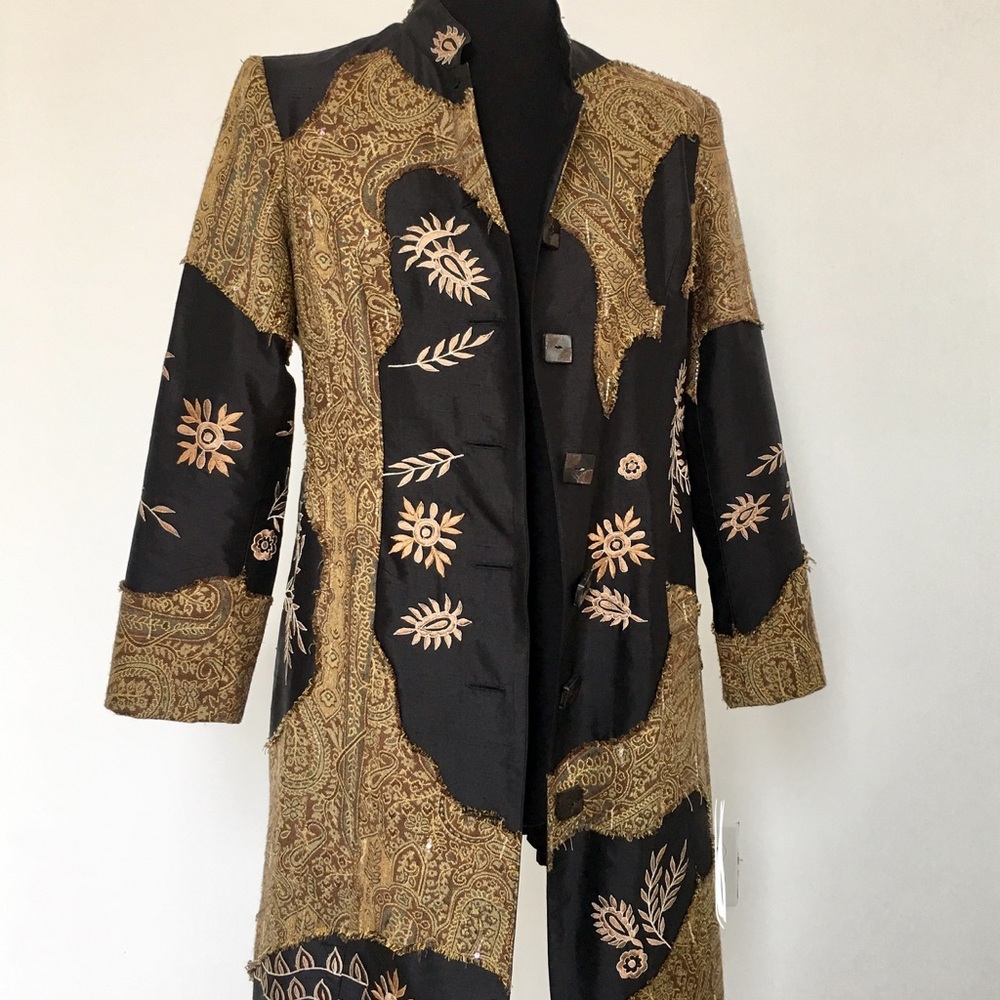 Anage Black Appliqué Jacket Beaded & Embroidered